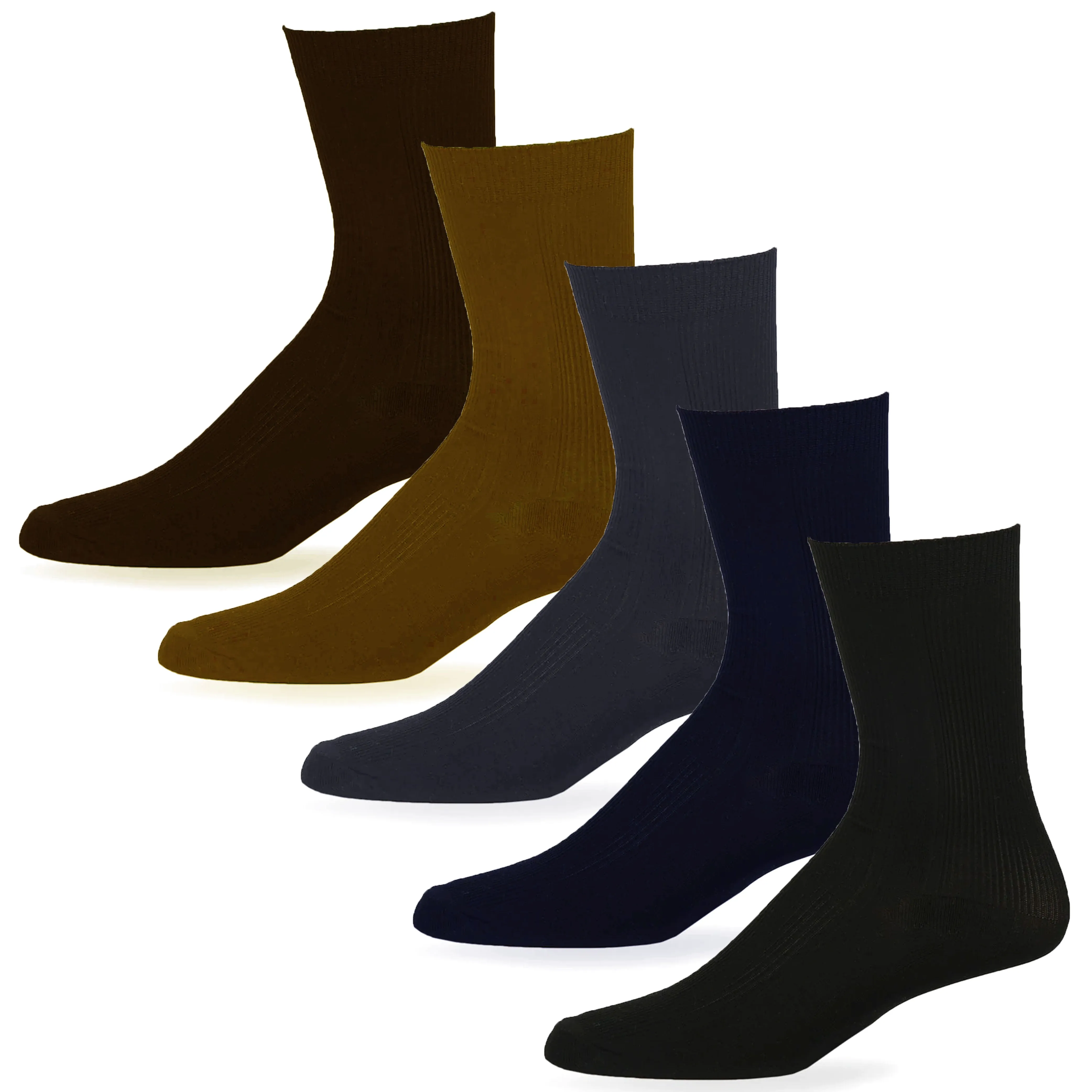 12 Pairs Mens Dress Socks Work Casual Crew Multi Color Wedding Business 10-13