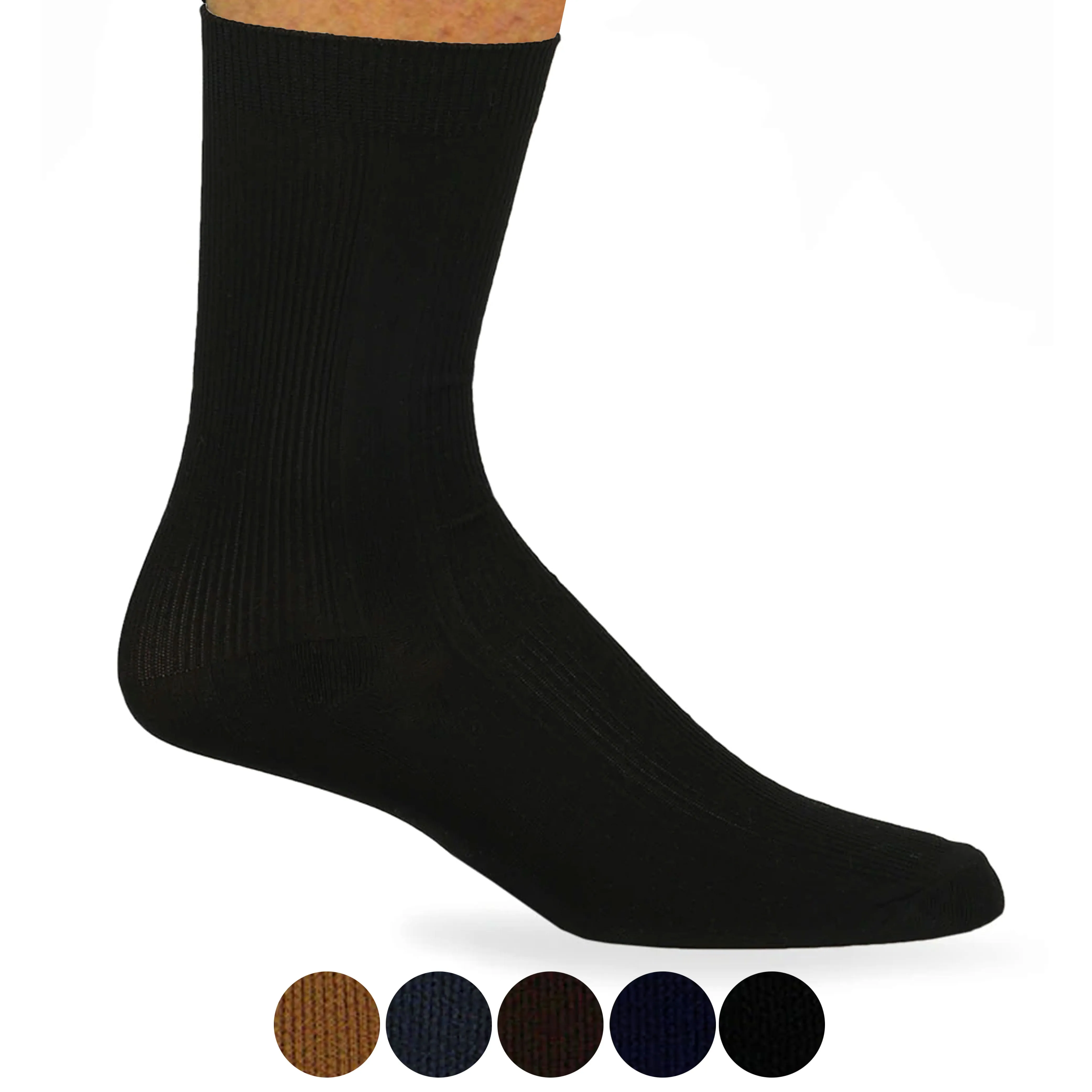 12 Pairs Mens Dress Socks Work Casual Crew Multi Color Wedding Business 10-13