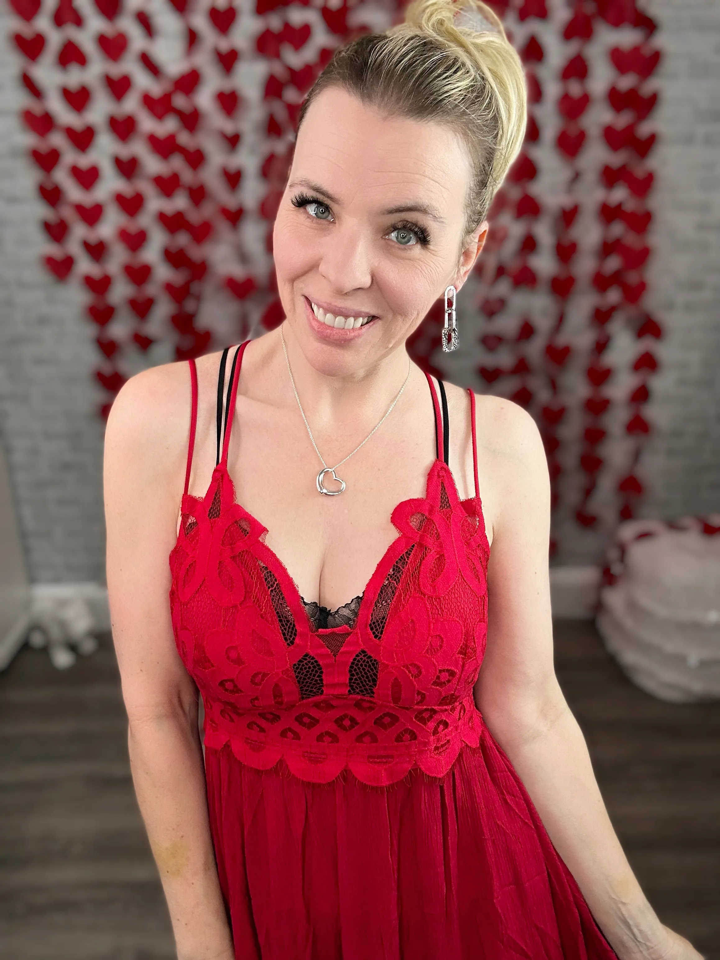 2 Colors - Tiered Slip Dress with Crochet Lace and Multi Strap Details