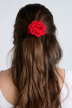 2 pack crochet flower hair bobbles