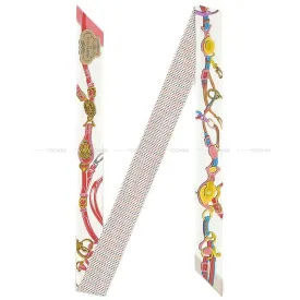 2023 SS HERMES scarf Twilly Twins Brides de Gala White/Rose/Blue Silk100%[BRAND NEW][Authentic]