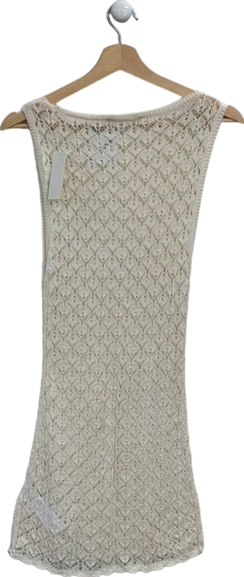 Abercrombie & Fitch White Lace Crochet Sleeveless Top XXS