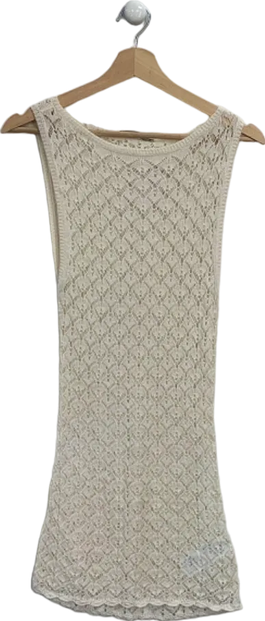 Abercrombie & Fitch White Lace Crochet Sleeveless Top XXS