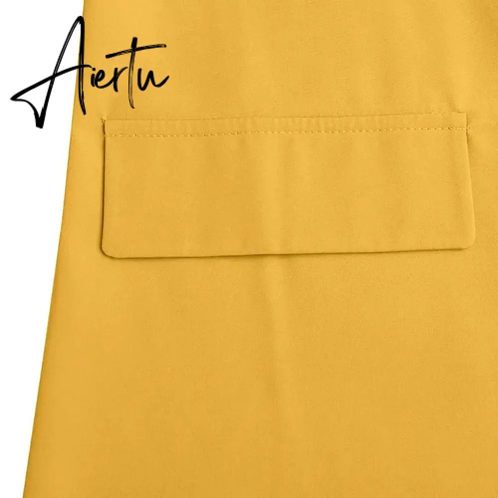 Aiertu Fashion Women's Business Suits Autumn OL Long Sleeve Blazer and High Waist Pants  Casual Solid Oversized Sreetwear