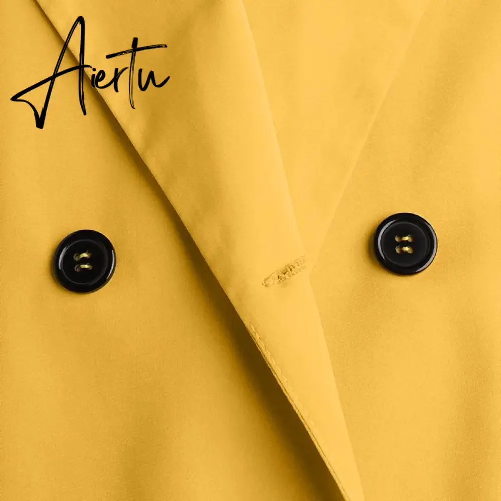 Aiertu Fashion Women's Business Suits Autumn OL Long Sleeve Blazer and High Waist Pants  Casual Solid Oversized Sreetwear
