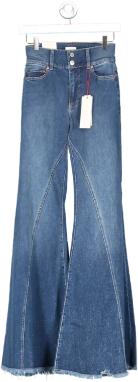 Alice   Olivia Blue Beautiful Seamed Wide Leg Jeans W25