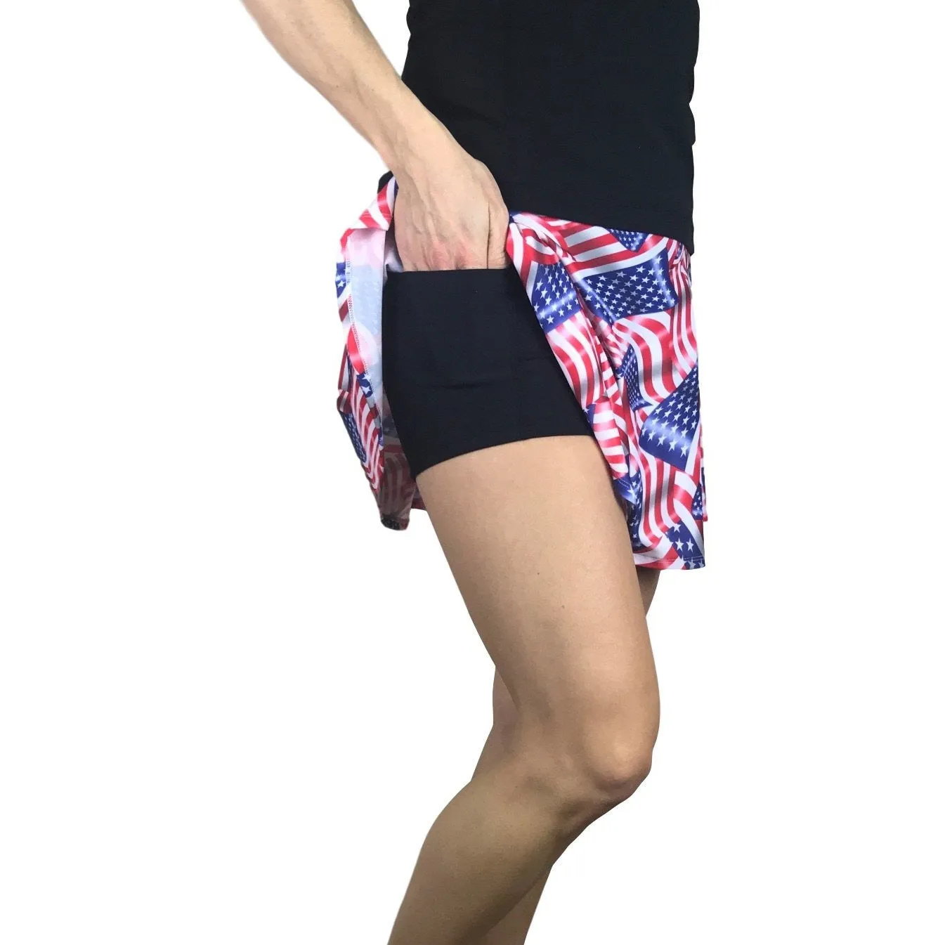 American Flag Athletic Flare Skort