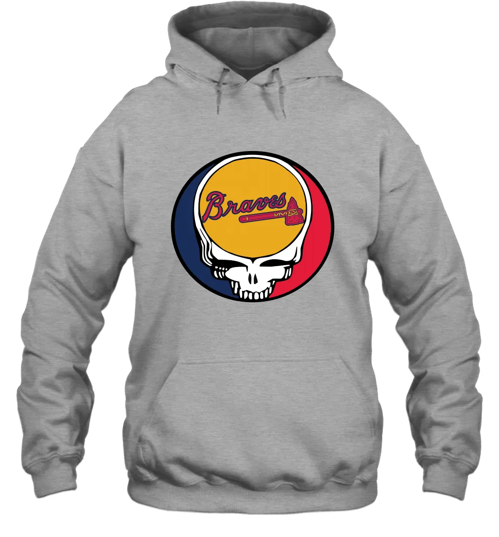 Atlanta Braves Grateful Dead Steal Your Face Baseball Adult Hoodie Sweatshirt