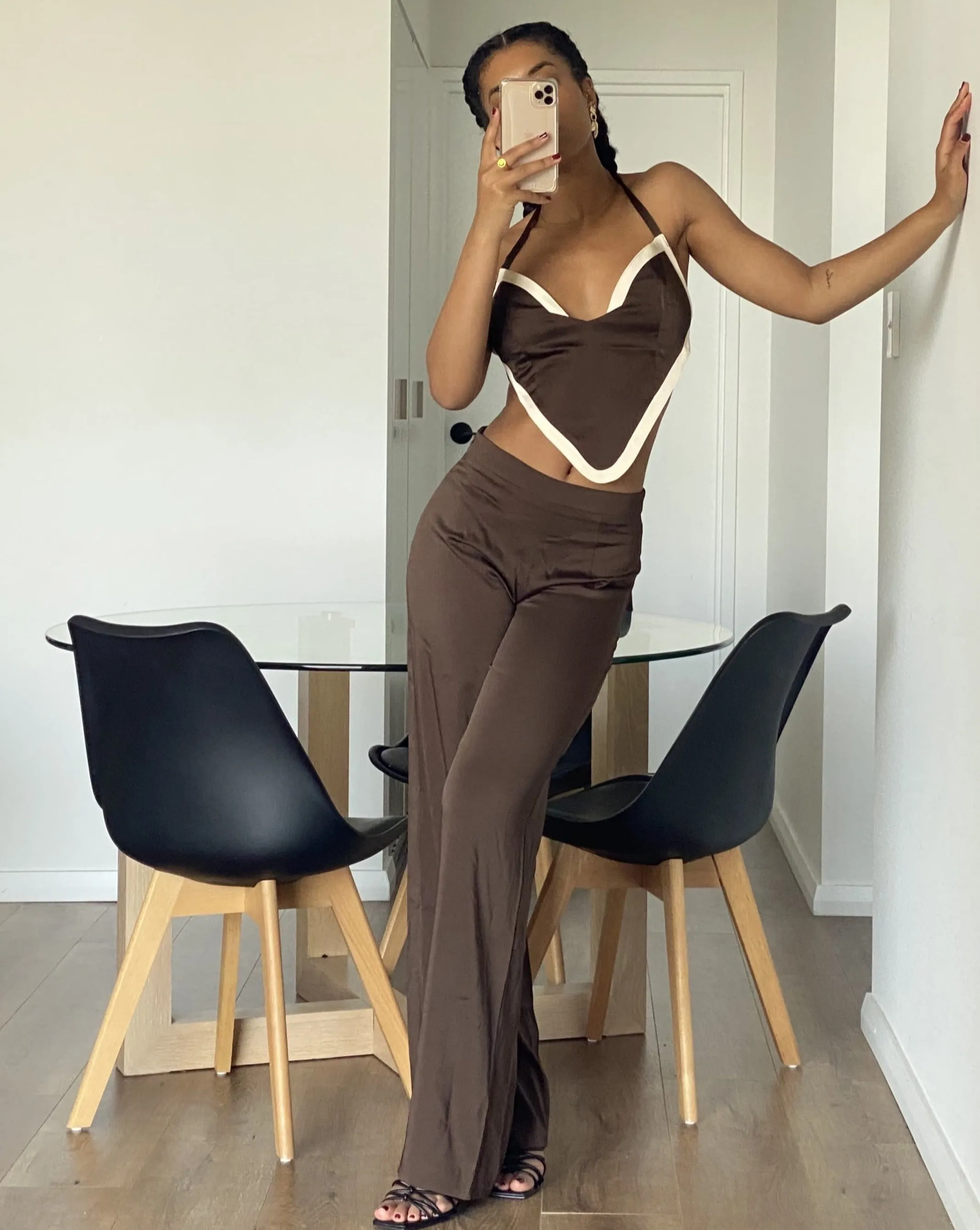 BAMBI PANT - BROWN HIGH WAISTED PANTS