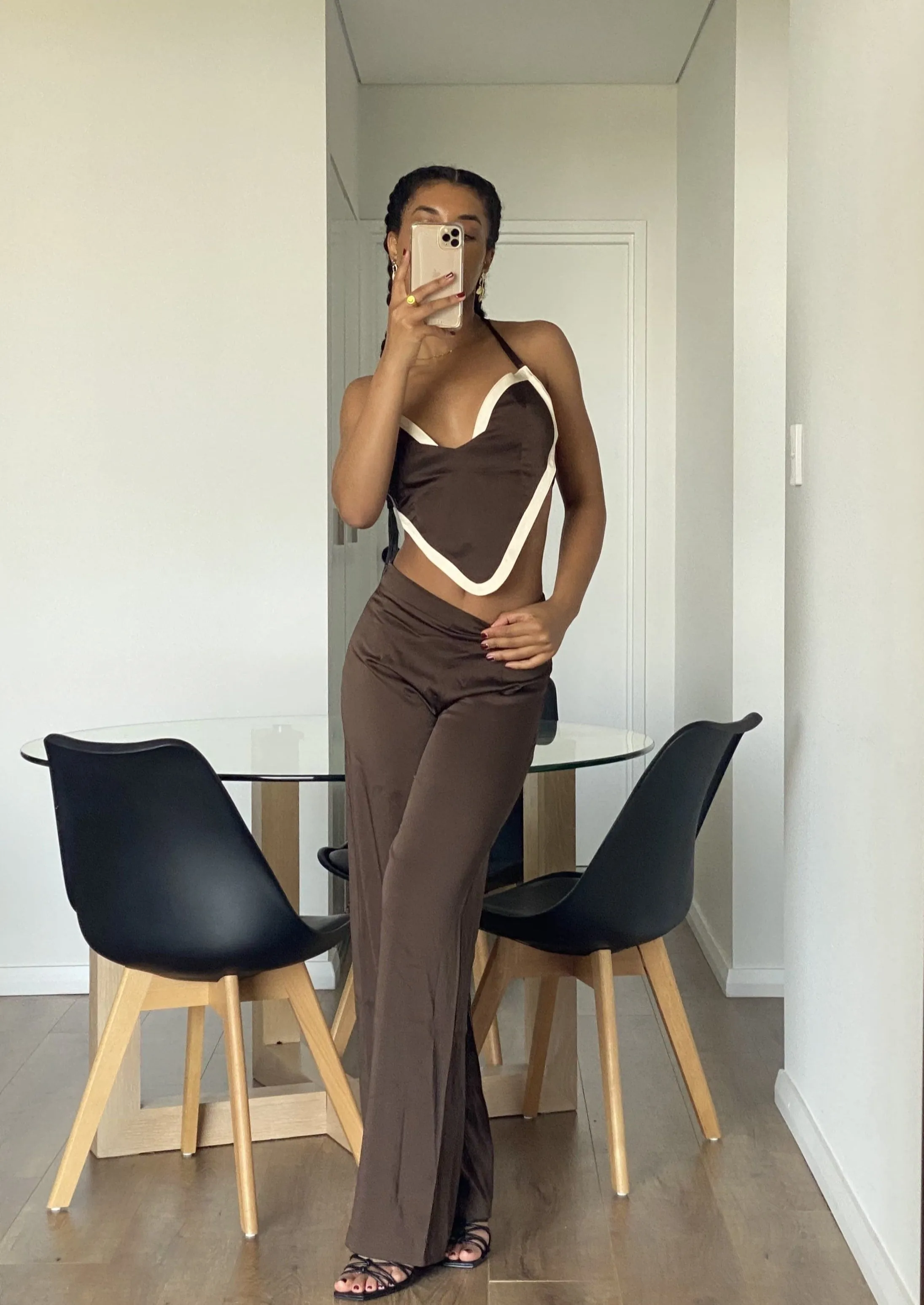 BAMBI PANT - BROWN HIGH WAISTED PANTS