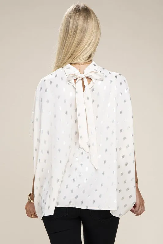 Batwing Mock Neck Blouse