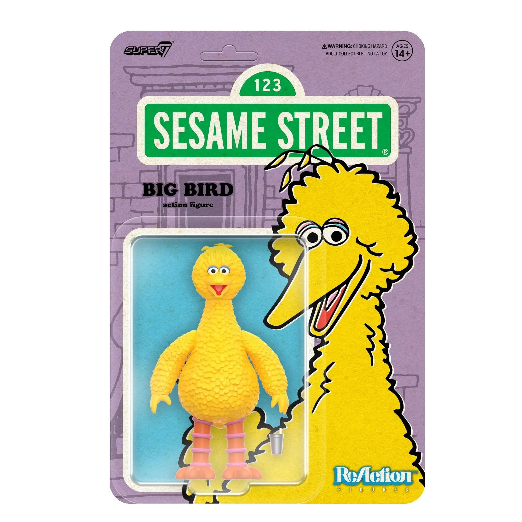 Big Bird   Super Grover Sesame Street Reaction Figure Wave 3 Combo by Super7