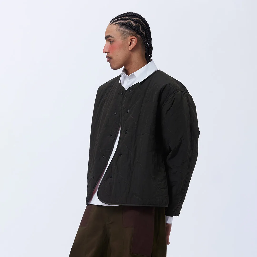 BLUR THE LINES REVERSIBLE LINER JACKET OLIVE