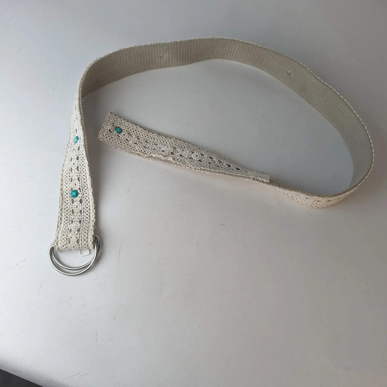 Boho Crochet Faux Turquoise Belt