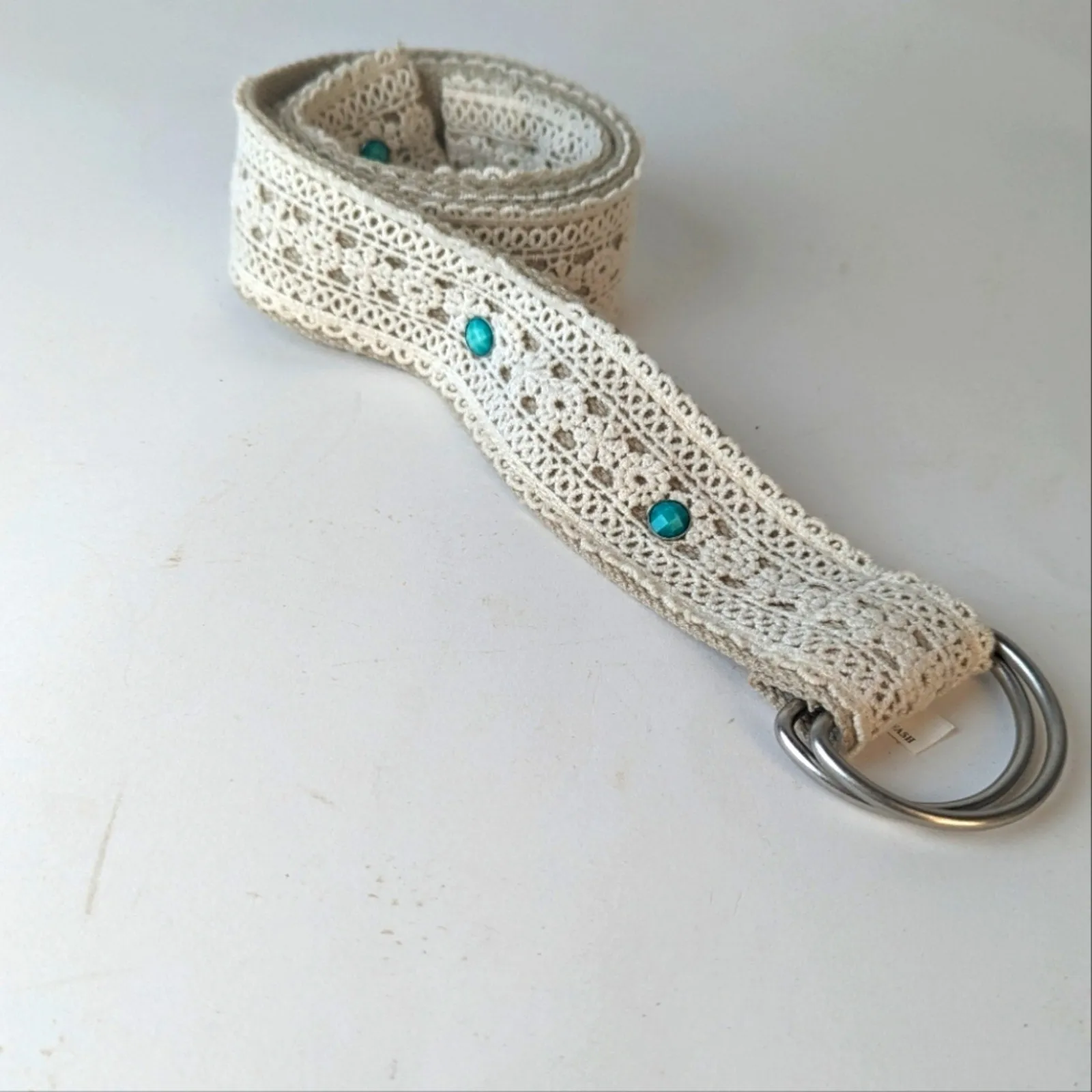 Boho Crochet Faux Turquoise Belt