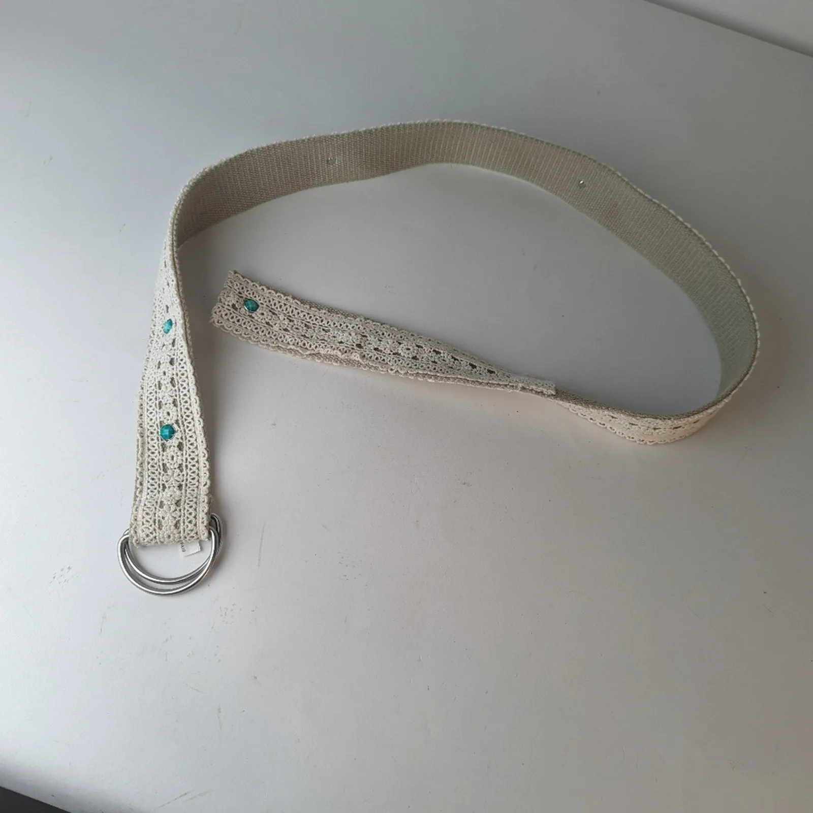 Boho Crochet Faux Turquoise Belt