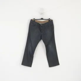 BRAX Men 40 56 Trousers Navy Cadiz Cotton Straight Leg Classic Denim Pants