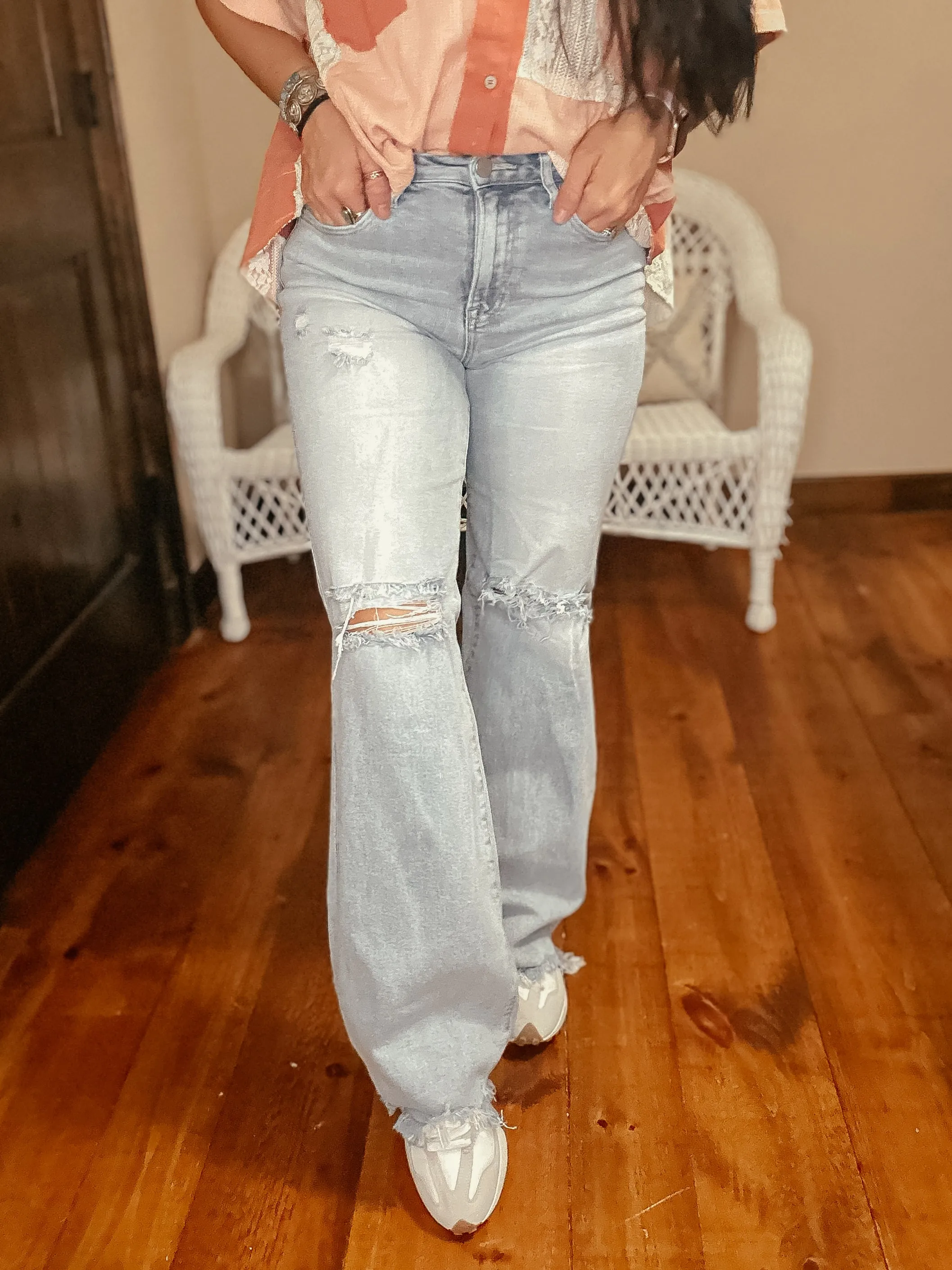 Calvin High Rise Wide Leg Jeans
