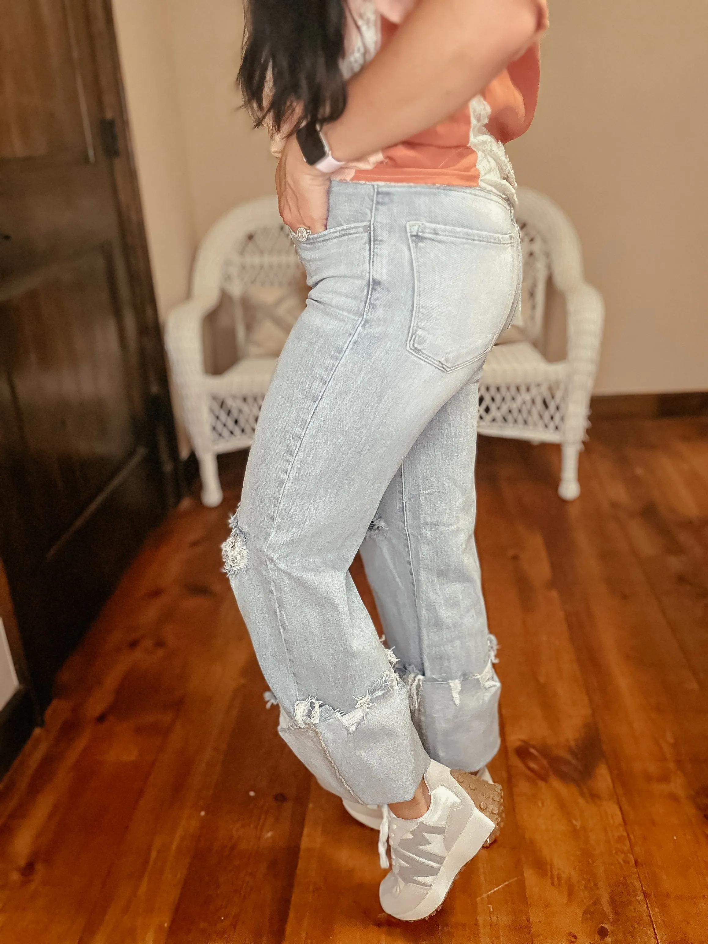 Calvin High Rise Wide Leg Jeans