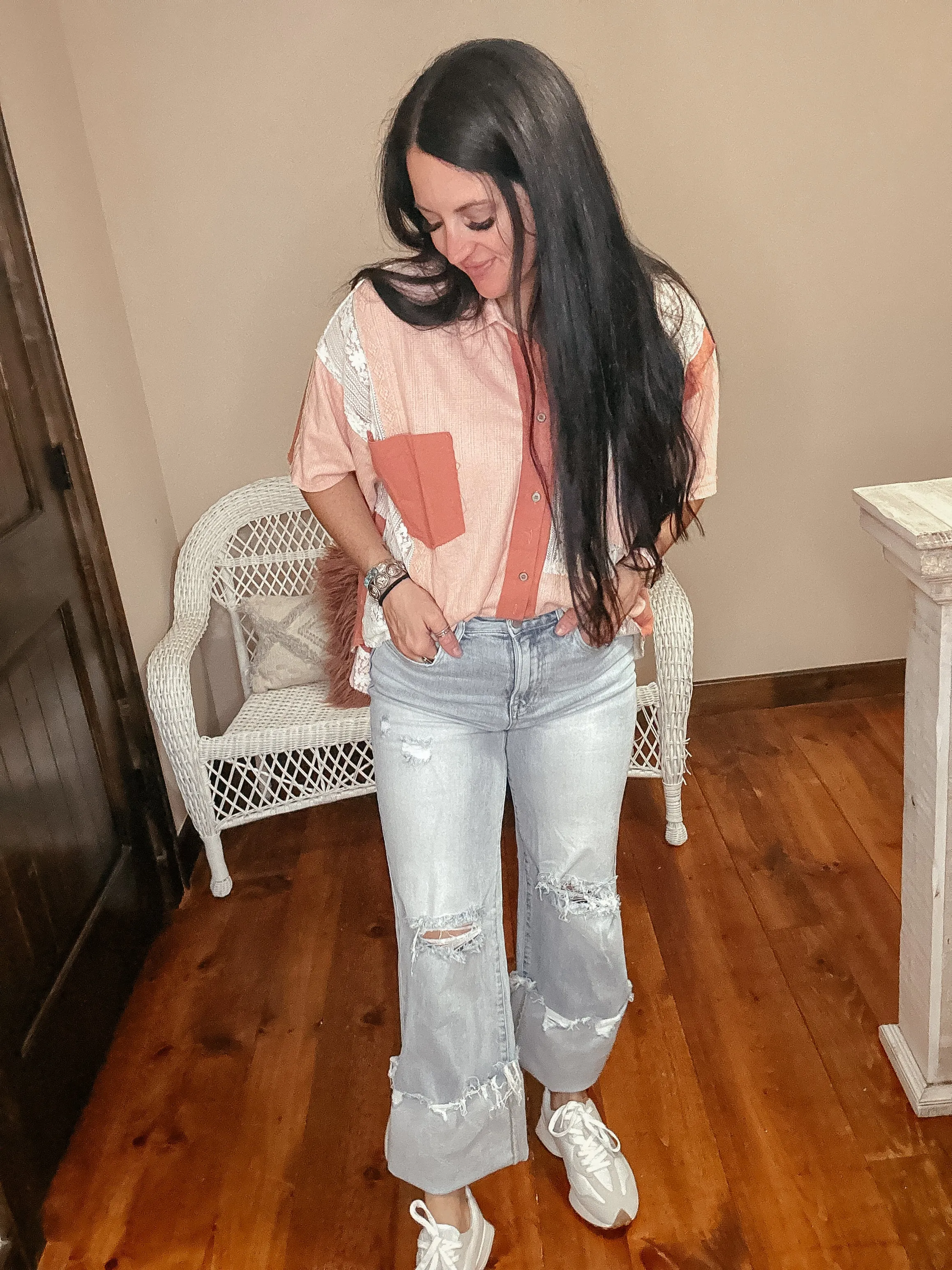 Calvin High Rise Wide Leg Jeans