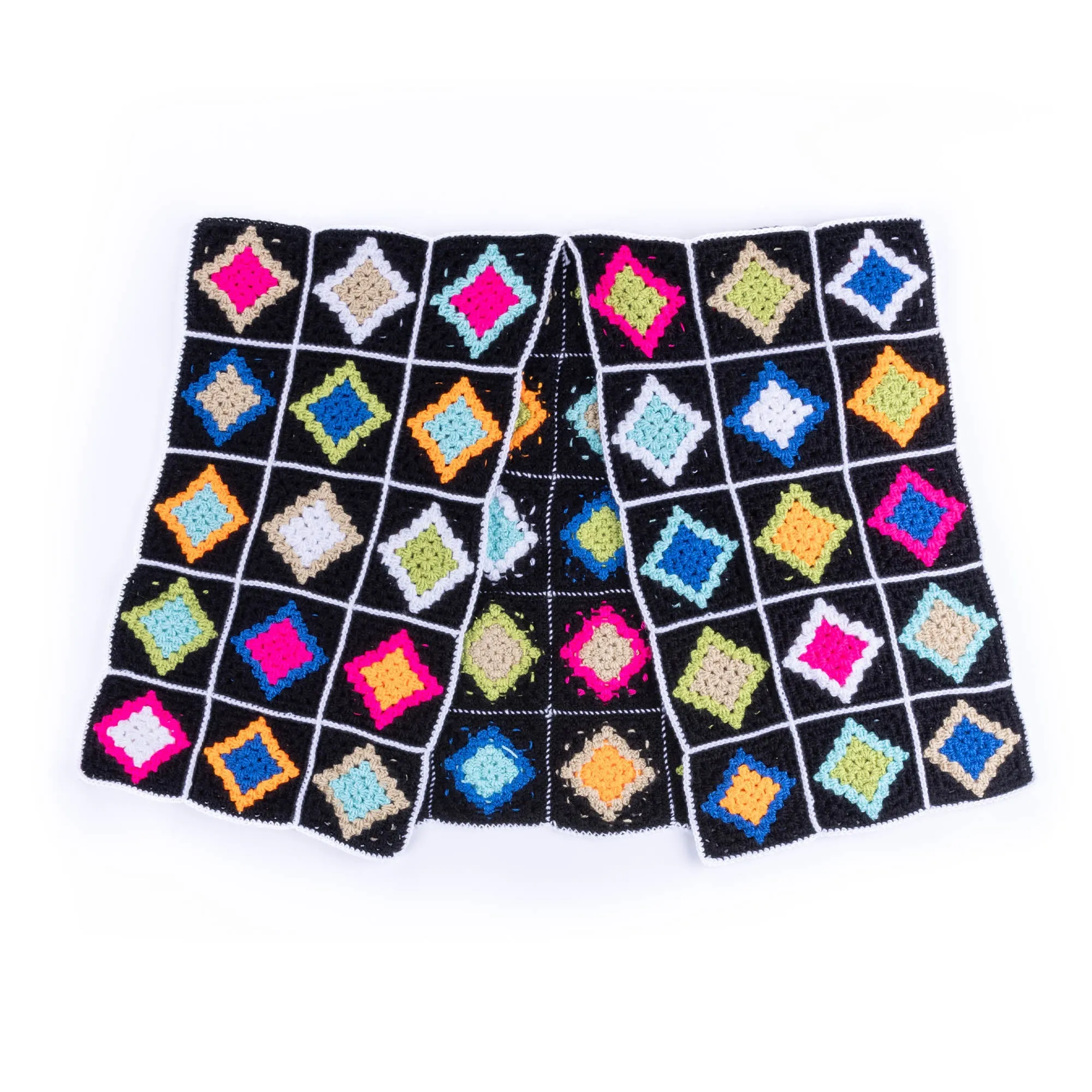 Caron Crochet Diamond Tile Motifs Ruana