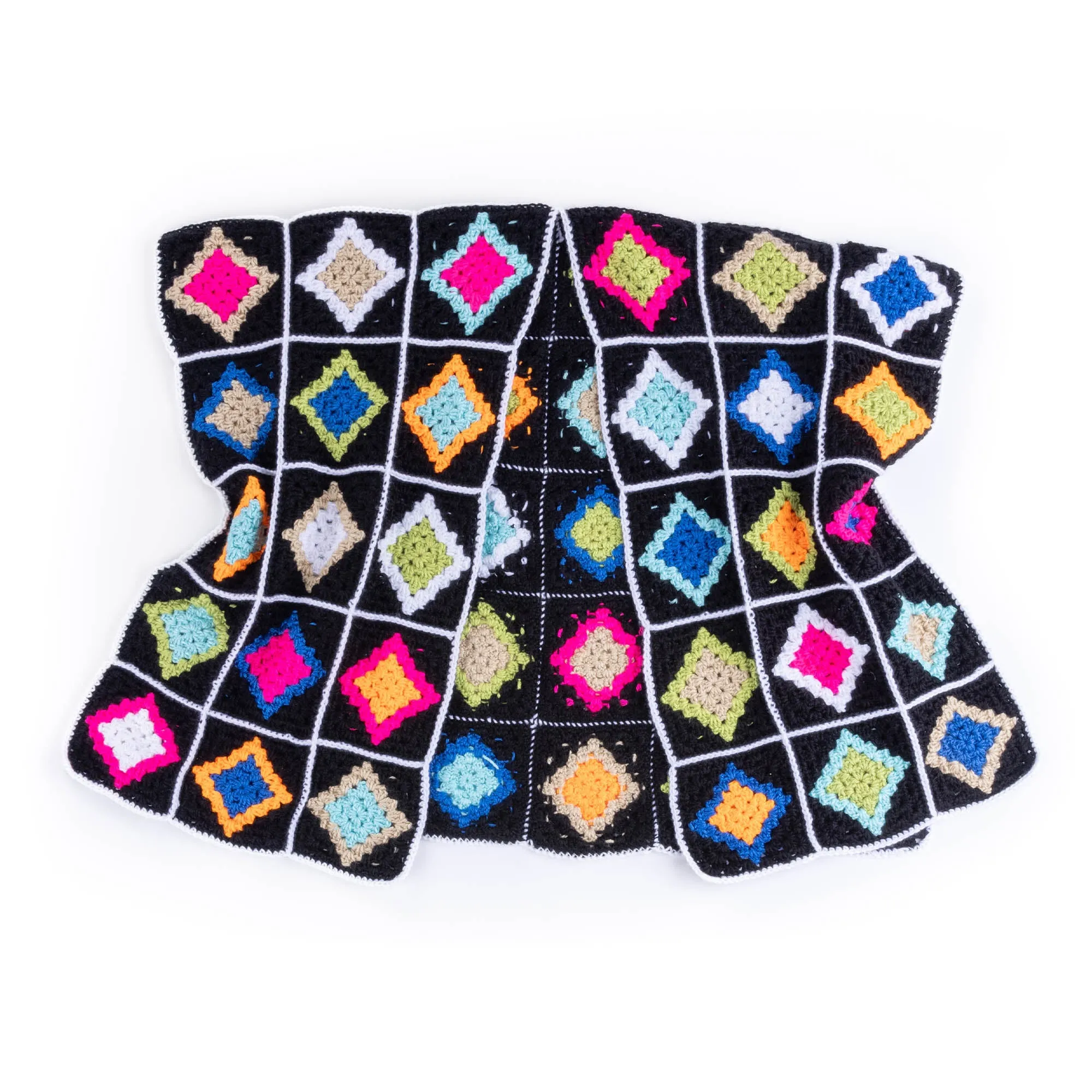Caron Crochet Diamond Tile Motifs Ruana