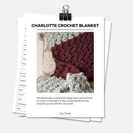 Charlotte Blanket PDF Crochet Pattern in Eight Sizes - Digital Download