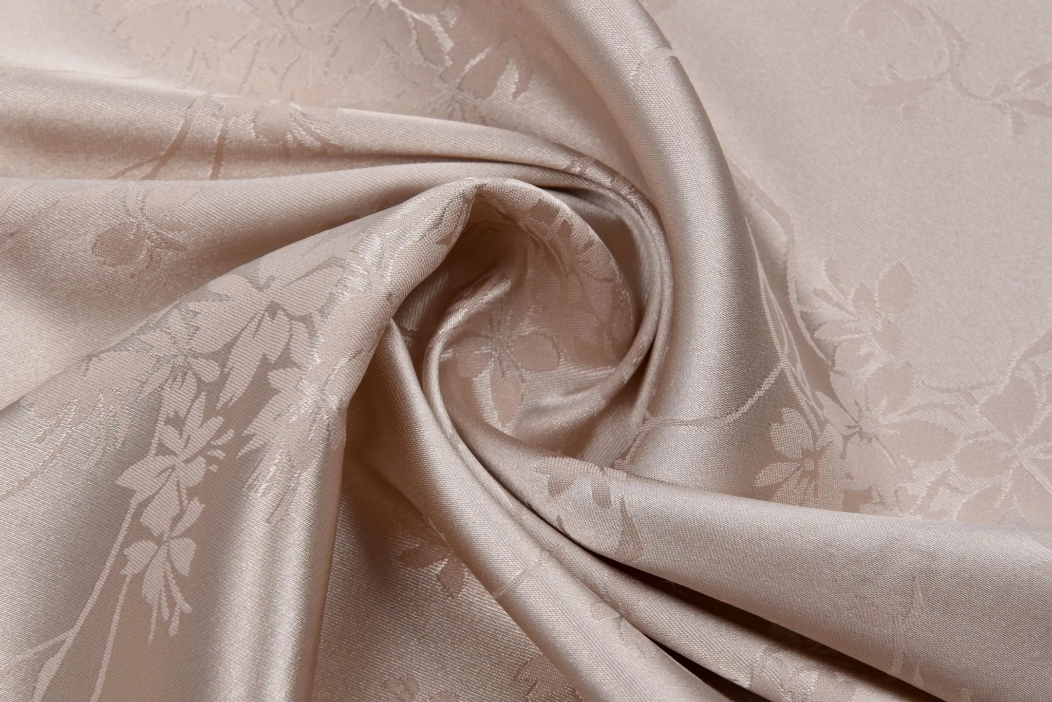 Charmeuse Stretch Satin Apricot Flower Jacquard, Soft Stretch Satin Fabric-31105