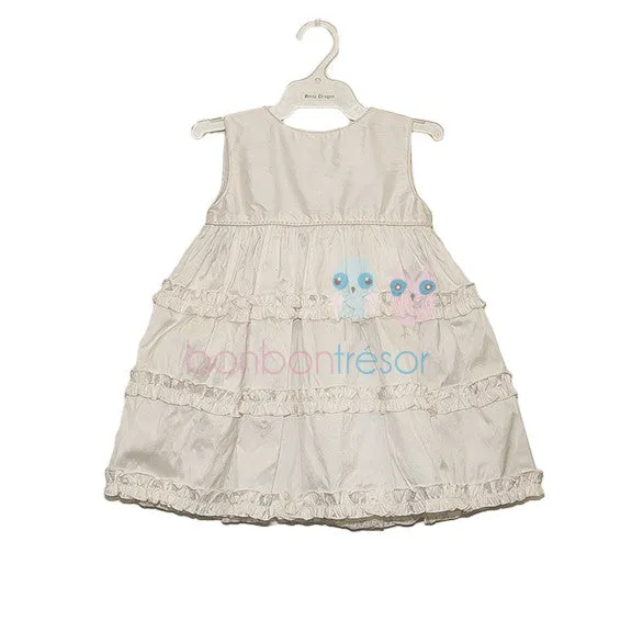 Christening - Baby Girl Silk Ruffle Dress