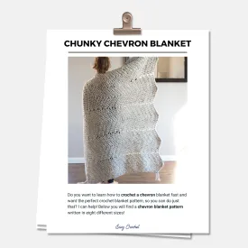 Chunky Chevron Throw Blanket ( 7 Bonus Sizes) PDF Crochet Pattern - Digital Download