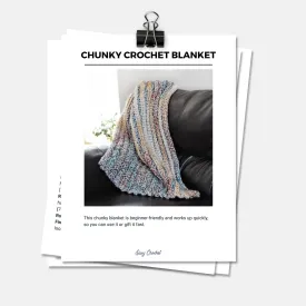 Chunky Crochet Blanket Crochet Pattern (5 Sizes)