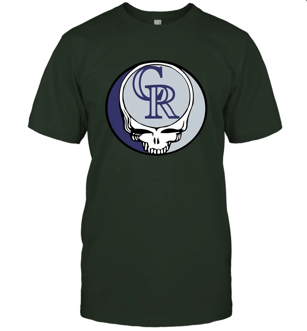 Colorado Rockies Grateful Dead Steal Your Face Baseball Mens T-Shirt