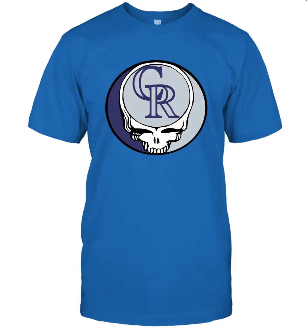 Colorado Rockies Grateful Dead Steal Your Face Baseball Mens T-Shirt