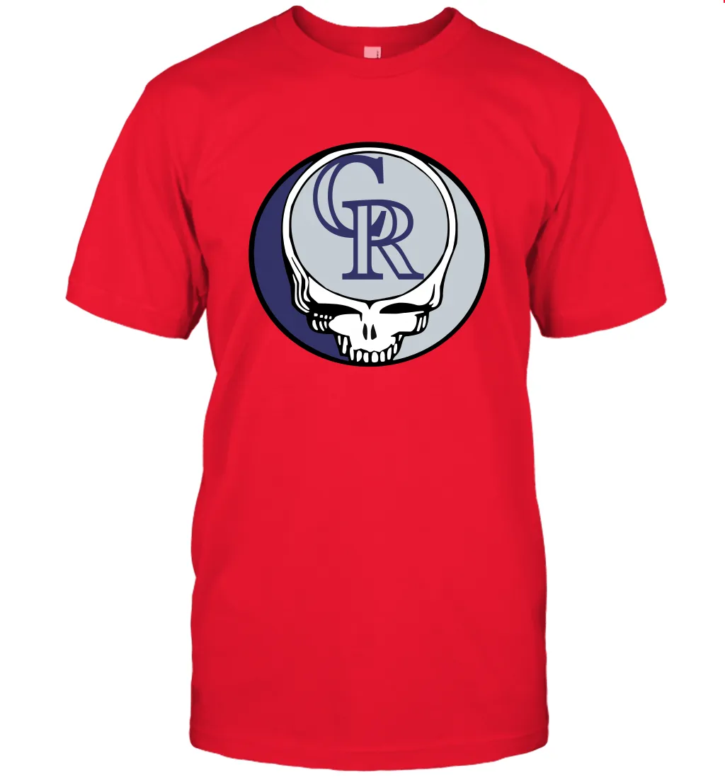 Colorado Rockies Grateful Dead Steal Your Face Baseball Mens T-Shirt
