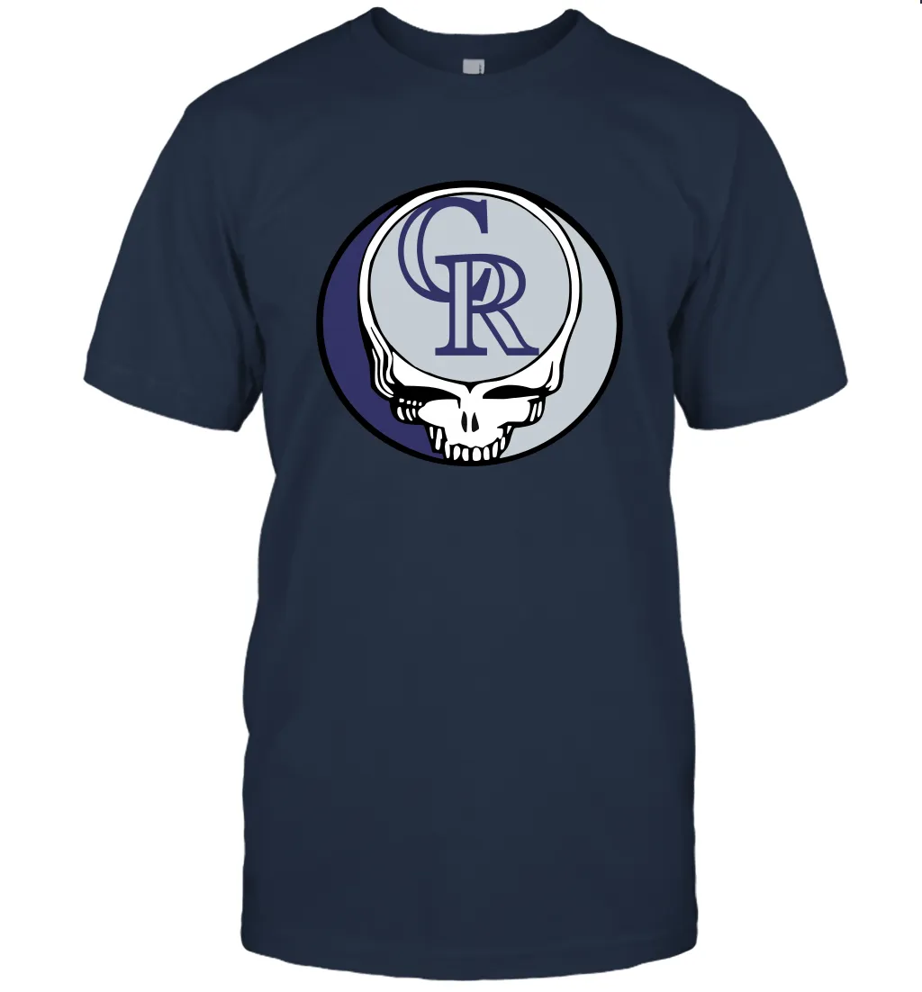 Colorado Rockies Grateful Dead Steal Your Face Baseball Mens T-Shirt