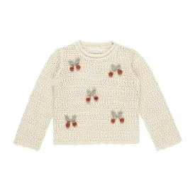 Crochet Knit Pullover - Cherries by Rylee   Cru