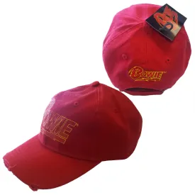 David Bowie Unisex Baseball Cap: Flash Logo Red