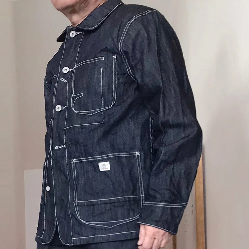 DDL 305-TUBMAN REGULAR FIT RAILMAN JACKET CONE MILLS- 13oz- INDIGO- T RINSE