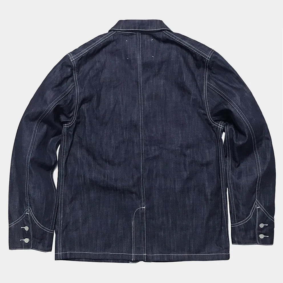 DDL 305-TUBMAN REGULAR FIT RAILMAN JACKET CONE MILLS- 13oz- INDIGO- T RINSE