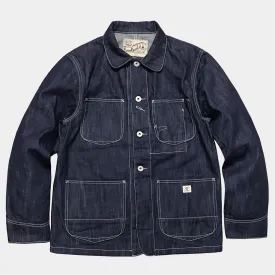 DDL 305-TUBMAN REGULAR FIT RAILMAN JACKET CONE MILLS- 13oz- INDIGO- T RINSE