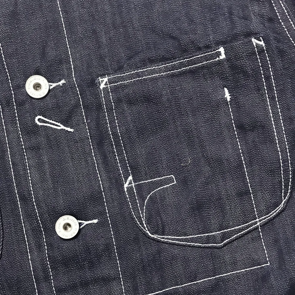 DDL 305-TUBMAN REGULAR FIT RAILMAN JACKET CONE MILLS- 13oz- INDIGO- T RINSE
