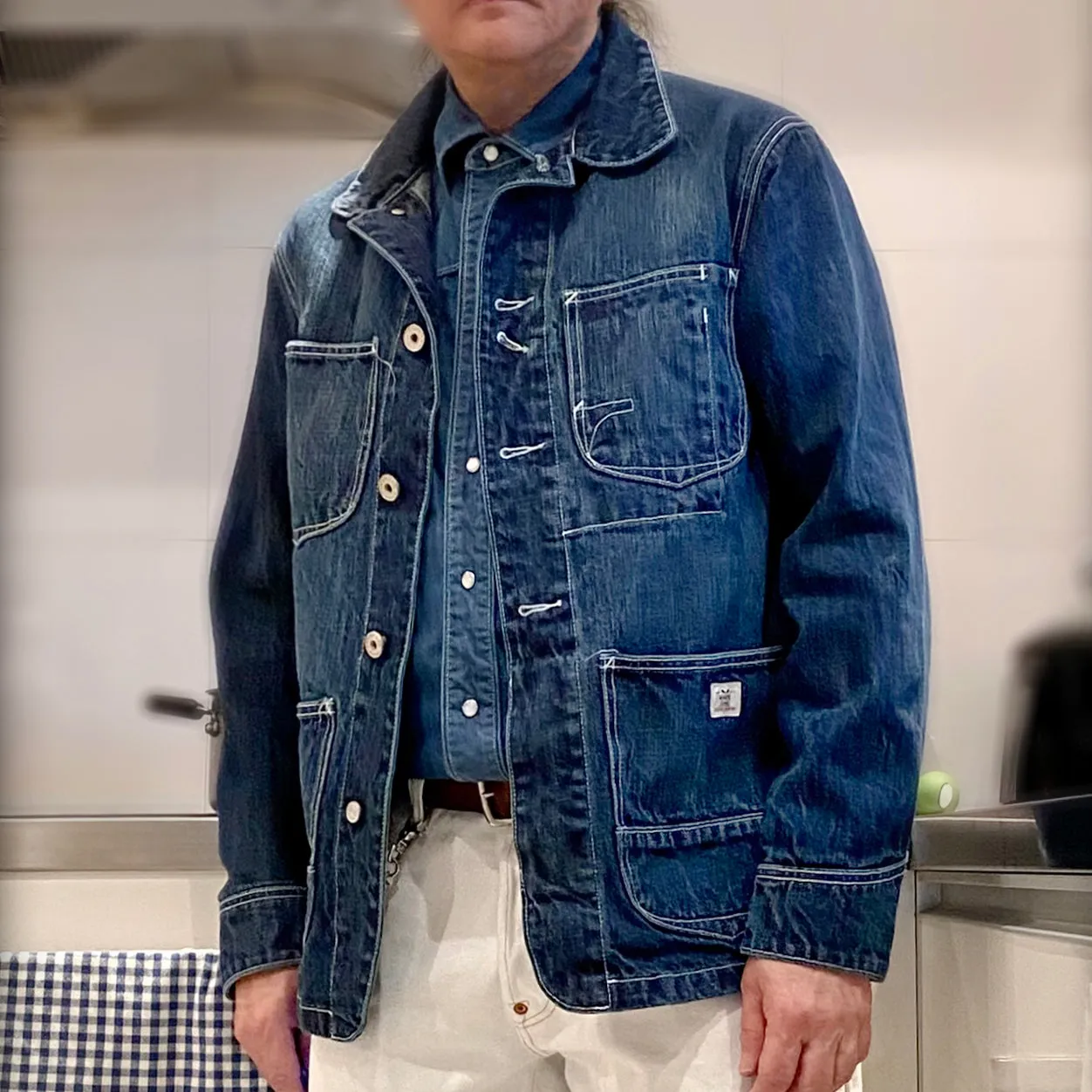 DDL 305 TUBMAN-V1 REGULAR FIT VINTAGE INSPIRED RAILMAN JACKET CONE MILLS-13oz-V1 INDIGO