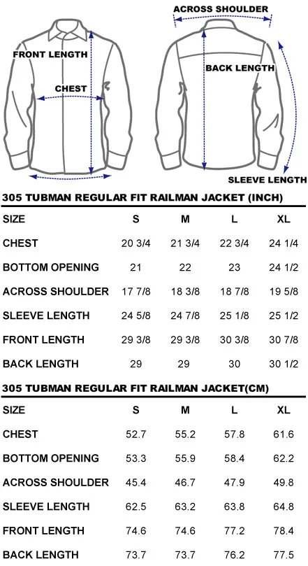 DDL 305 TUBMAN-V1 REGULAR FIT VINTAGE INSPIRED RAILMAN JACKET CONE MILLS-13oz-V1 INDIGO