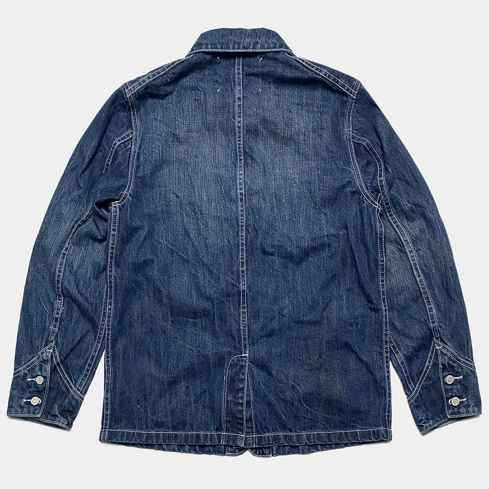 DDL 305 TUBMAN-V1 REGULAR FIT VINTAGE INSPIRED RAILMAN JACKET CONE MILLS-13oz-V1 INDIGO