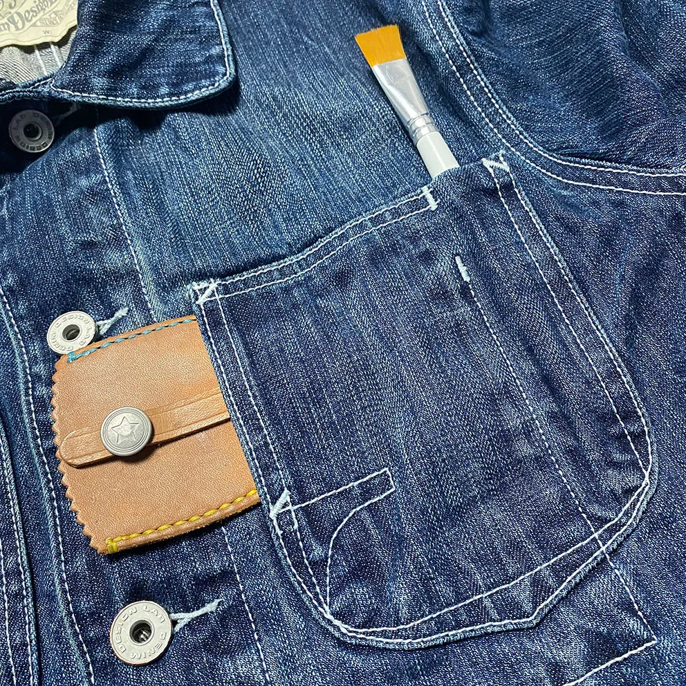 DDL 305 TUBMAN-V1 REGULAR FIT VINTAGE INSPIRED RAILMAN JACKET CONE MILLS-13oz-V1 INDIGO