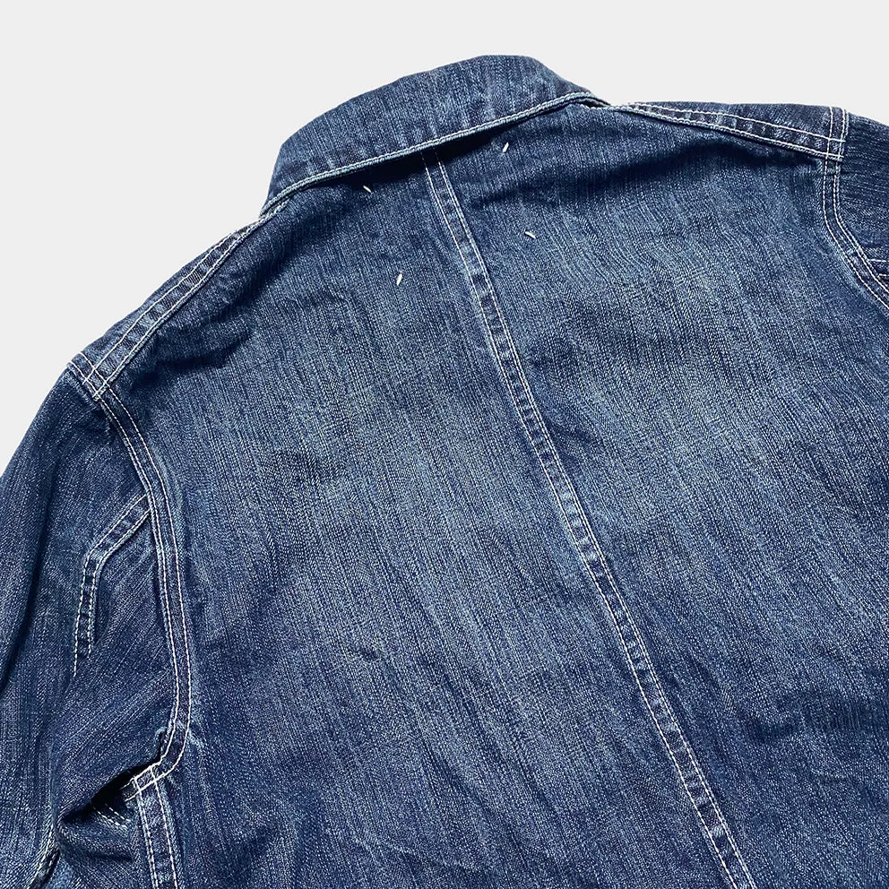 DDL 305 TUBMAN-V1 REGULAR FIT VINTAGE INSPIRED RAILMAN JACKET CONE MILLS-13oz-V1 INDIGO