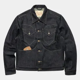 DDL 311R-JERICHO 'V' REGULAR FIT 4 POCKET CONE MILLS ORGANIC COTTON JACKET-12.75OZ-RAW INDIGO