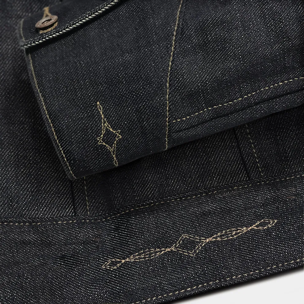 DDL 311R-JERICHO 'V' REGULAR FIT 4 POCKET CONE MILLS ORGANIC COTTON JACKET-12.75OZ-RAW INDIGO