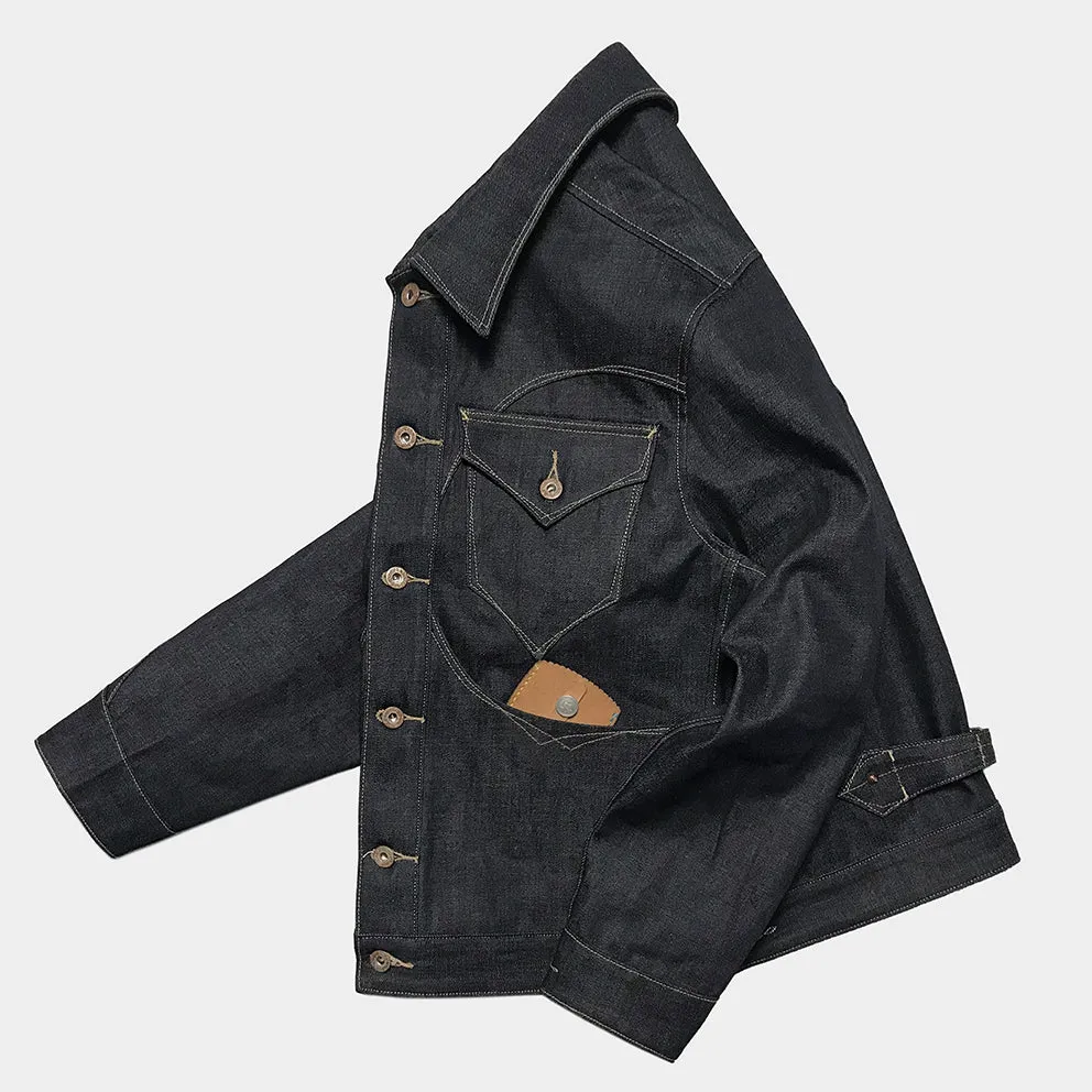 DDL 311R-JERICHO 'V' REGULAR FIT 4 POCKET CONE MILLS ORGANIC COTTON JACKET-12.75OZ-RAW INDIGO