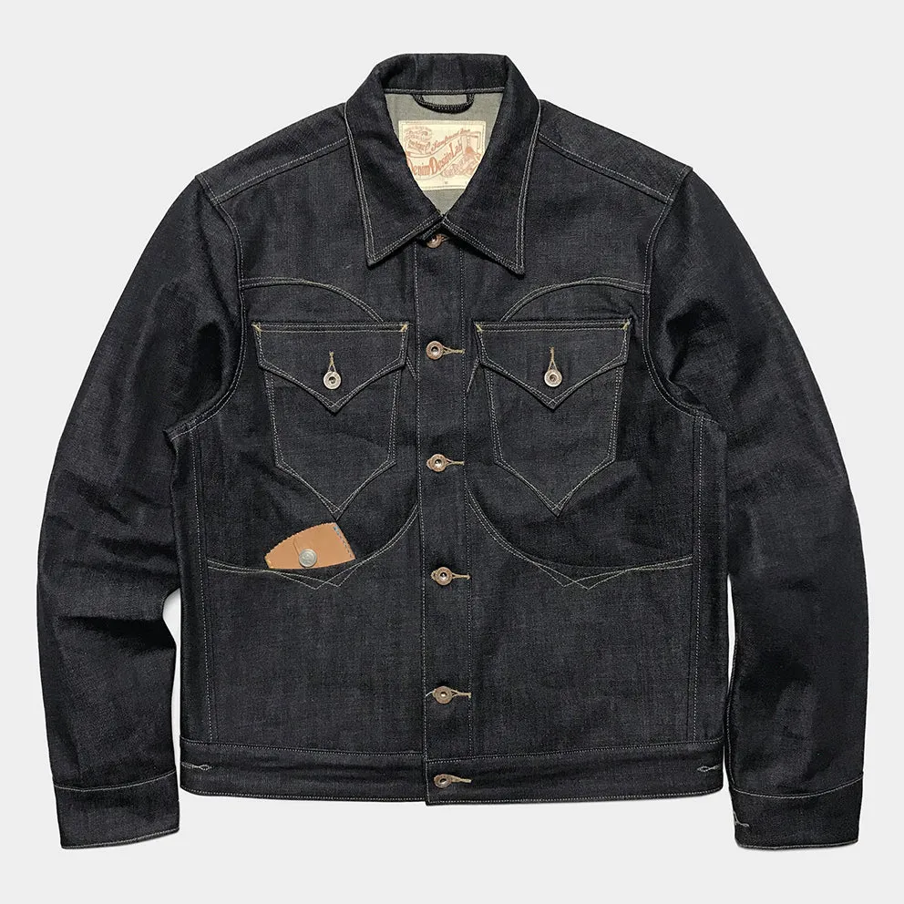 DDL 311R-JERICHO 'V' REGULAR FIT 4 POCKET CONE MILLS ORGANIC COTTON JACKET-12.75OZ-RAW INDIGO